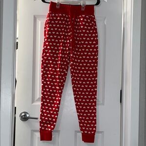 INTENSE RED 🤍 SWEATPANTS HEARTS IN WHITE ❤️ XS